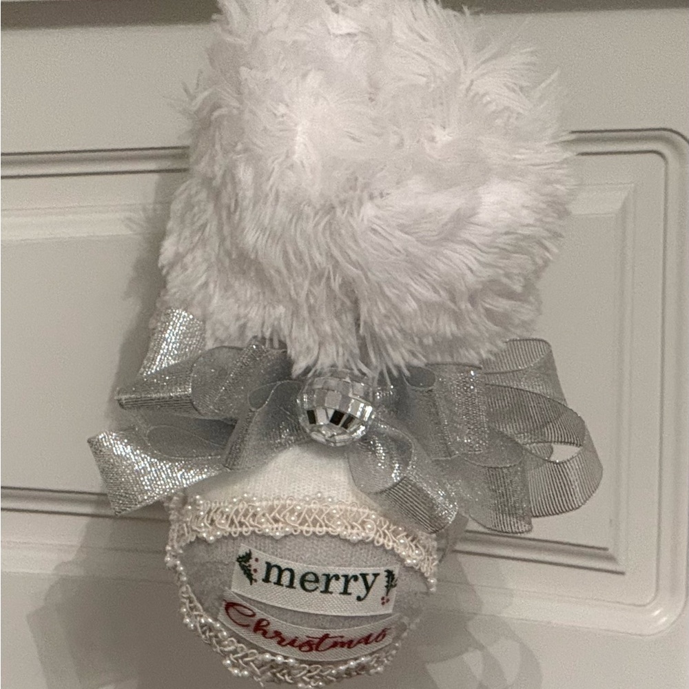 White and Silver Christmas Stockings Decorations